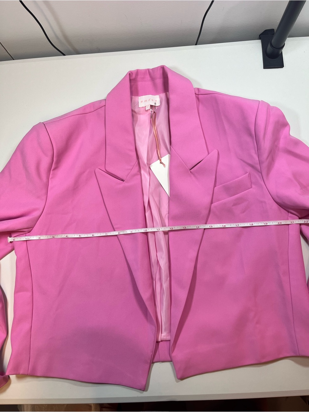 Entro NWT Hot Pink Cropped Blazer Jacket Size Large - Picture 6 of 8